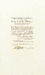 JEFFERSON, Thomas (1743-1826), President . Partly printed document signed...