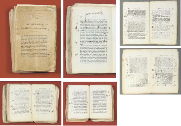 HAWTHORNE, Nathaniel (1804-1864). Printed page proofs of The Scarlet Letter, with numerous press corrections, some probably by Hawthorne, others by the publisher's proofreaders, on some 144 pages, plus SOME 38 SUBSTANTIVE ALTERATIONS OR ADDITIONS, probably by the author, several gatherings dated February 17, 21, 21 on the first page of quires 10, 13 and 15. [Salem, Mass.], n.d. [1849-1850]. 