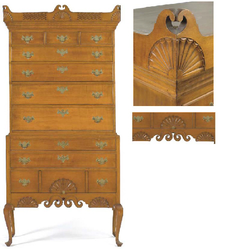 Typical Dunlap High Chest sold at Christies for 102K