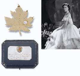 A DIAMOND-SET MAPLE LEAF BROOCH, BY BIRKS  