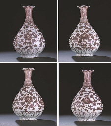 A MAGNIFICENT EARLY MING UNDERGLAZE COPPER-RED VASE, YUHUCHUNPING