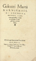 MARTIUS, Galeottus. De Doctrina Promiscua . Florence: Laurentium...