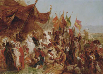 A Large Oil Study for La fête donnée à LL. MM. l'Empereur et l'Impératrice, à Alger, le 19 septembre 1860 