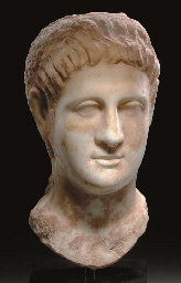 A GREEK MARBLE PORTRAIT HEAD OF A MAN