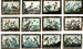 A COMPLETE SET OF TWELVE IRISH GEORGE II EMBOSSED BIRD PICTURES