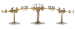 AN ELIZABETH II MASSIVE THREE-SECTION THIRTY-FOUR LIGHT PARCEL-GILT SILVER CANDELABRUM CENTREPIECE