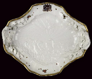 A Meissen two-handled lozenge-shaped large tray from the Swa...