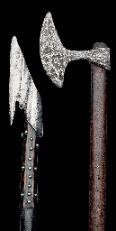 A FIGHTING AXE, CENTRAL OR EAST EUROPEAN; AND ANOTHER, PERHAPS SCANDINAVIAN 