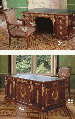 AN EMPIRE STYLE ORMOLU-MOUNTED MAHOGANY PEDESTAL DESK