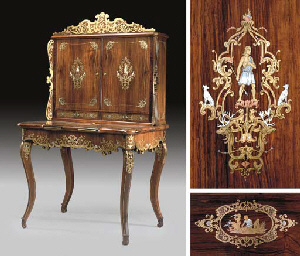 Furniture German on South German Cut Brass  Pewter  Mother Of Pearl  Ivory And