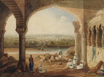 Aurungabad, from the Ruins of Aurungzebe's Palace (from a Sketch by Capt. Grindlay) 