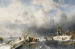 At the 'koek en zopie' in a panoramic winter landscape