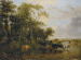A Woody River Scene, with Cows Watering
