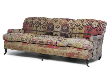 A STAINED BEECH SOFA BY GEORGE SMITH LATE 20TH CENTURY