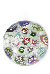 A CLICHY CHEQUER-PATTERN WEIGHT  