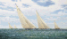 The New York Yacht Club Cruise, 1937: Yankee, Ranger and Endeavour (I) leading Rainbow and Endeavour(II), close-hauled on a windward leg