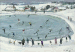 L'étang gelé aux patineurs