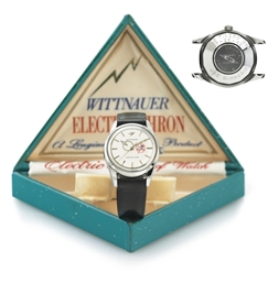 WITTNAUER.  A FINE AND HISTORICALLY IMPORTANT STAINLESS STEEL WRISTWATCH WITH CENTER SECONDS 