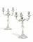 AN IMPORTANT PAIR OF GEORGE III SILVER THREE-LIGHT CANDELABRA