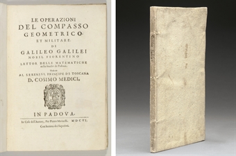 GALILEI, Galileo (1564-1642). Le operazioni del compasso geometrico, et militare. Padova: in the house of the author by Pietro Marinelli, 1606.