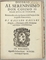 GALILEI, Galileo. Discorso al serenissimo Don Cosimo Il Gran Duca di Toscana intorno alle cose, che stanno in s l'acqua, che in quella si muovono. Florence: Cosimo Giunti, 1612.