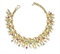 A GOLD-TONE METAL, FAUX PEARL, AND MULTI-COLOR RHINESTONE TWIG CHOKER  