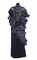 A ROBERTO CAPUCCI TAFETTA, WOOL, AND GREEN AND BLACK BEADED 'MERMAID' STYLE EVENING GOWN, 