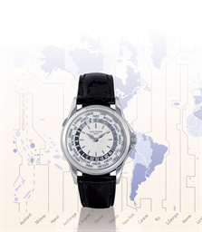 PATEK PHILIPPE, WORLD TIME REF. 5110G  18K WHITE GOLD SELF-WINDING WORLD TIME WRISTWATCH 