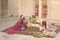 Backgammon players in a courtyard  