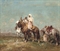 Arab horsemen in the desert  