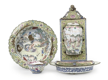 A group of Chinese Canton enamel ware