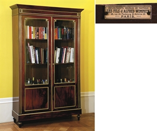 A PAIR OF NAPOLEON III BRASS-MOUNTED MAHOGANY BOOKCASES