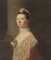 Portrait of Anne, Lady North (c. 1740-1797), wife of Frederick North, 2nd Baron North, three-quarter-length, in a pink dress and lace shawl with roses at her décolletage, and a lace headdress, by a column
