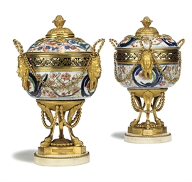 A PAIR OF LOUIS XVI ORMOLU-MOUNTED JAPANESE IMARI PORCELAIN ...