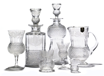 Saint-louis. crystal stemware service, cluny pattern - glassware