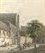 Figures on the Domplein with the Domkerk at the left, Utrecht  
