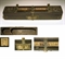 A FATIMID CARVED EBONY AND IVORY PENBOX WITH BRONZE MOUNTS  