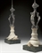 A MATCHED PAIR OF AMERICAN SILVERED-BRONZE AND MARBLE TABLE LAMPS**  