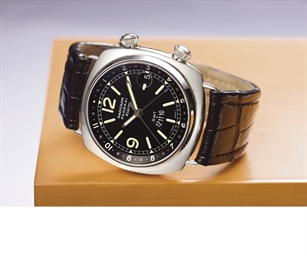 PANERAI, RADIOMIR GMT ALARM REF. PAM98  STAINLESS STEEL AUTOMATIC DUAL-TIME WRISTWATCH WITH DATE DISPLAY AND ALARM FUNCTION  
