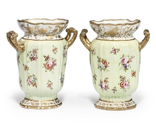 A PAIR OF MASON'S PATENT IRONSTONE CHINA VASES