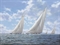 The New York Yacht Club Cruise, 1937: Ranger  and Endeavour leading Endeavour II, Rainbow and Yankee 