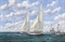 Endeavour and Rainbow neck and neck, The America's Cup 1934  
