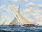 The America's Cup Elimination Trials, 1930: Whirlwind and Weetamoe Cross tacking at the start  