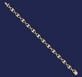 An 18ct two colour gold bracelet, by Cartier