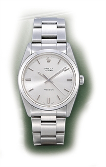 ROLEX, PRECISION REF. 6424  STAINLESS STEEL MANUAL-WINDING BRACELET WATCH 