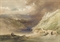 Figures on the shore of a loch  