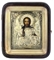 CHRIST PANTOKRATOR WITH A SILVER-GILT OKLAD ENCASED IN A GLAZED WOODEN KYOT 