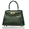 A FOREST GREEN CROCODILE MINI KELLY BAG  