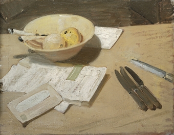 Still Life, Apples and Knives  
