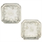 A PAIR OF GEORGE II SHAPED SQUARE SILVER SALVERS  